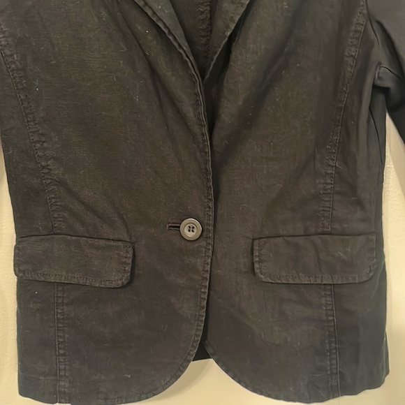 Black cotton/linen casual 3/4 sleeve length blazer size small - Picture 4 of 4